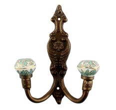 Sea Green Hexagon Small Ceramic Iron Hook