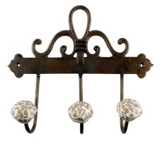 Grey Hexagon Small Ceramic Iron Hook