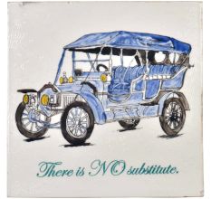 Blue Hand Drawn Vintage Car sketch Ceramic Tile
