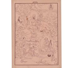 Wise Man Buddha Preachings Print and poster