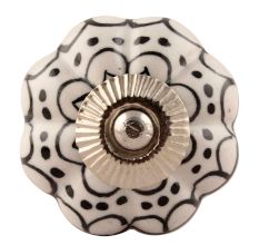 Black Flower Ceramic Melon Cabinet Knob Online 