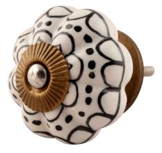 Black Flower Ceramic Melon Cabinet Knob Online 
