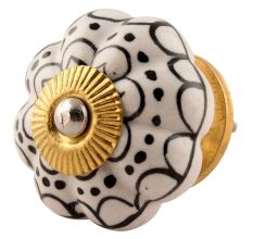 Black Flower Ceramic Melon Cabinet Knob Online 