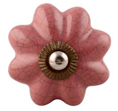 Lavender Crackle Ceramic Melon Cabinet Knob