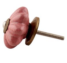 Lavender Crackle Ceramic Melon Cabinet Knob