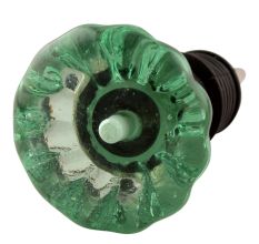 Mint Paneled Sides Glass Wine Stopper