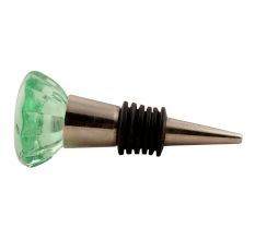 Mint Paneled Sides Glass Wine Stopper