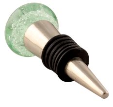 Mint Bubble Glass Wine Stopper