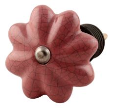 Lavender Crackle Ceramic Melon Wine Stopper in Golden Fitting