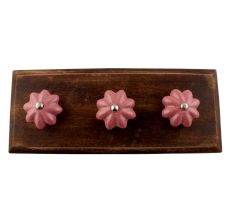 Lavender Crackle Ceramic Melon Wooden Hook