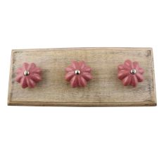 Lavender Crackle Ceramic Melon Wooden Hook