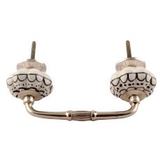 Black Flower Ceramic Bridge Handle