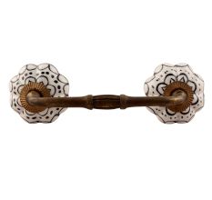 Black Flower Ceramic Bridge Handle