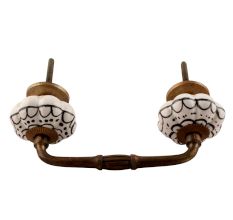 Black Flower Ceramic Bridge Handle