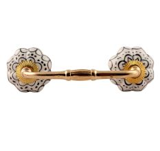 Black Flower Ceramic Bridge Handle