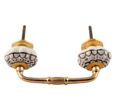 Black Flower Ceramic Bridge Handle