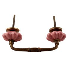 Lavender Crackle Ceramic Melon Bridge Handle