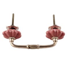 Lavender Crackle Ceramic Melon Bridge Handle