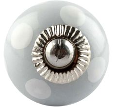 Light Grey Dotted Small Ceramic Drawer Knobs Online
