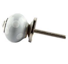 Light Grey Dotted Small Ceramic Drawer Knobs Online