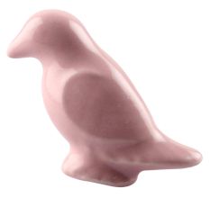 Solid Pink Ceramic Bird Cabinet Knob