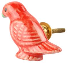 Red Feather Ceramic Bird Cabinet Knob Online