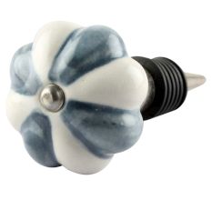Grey And White Ceramic Melon Wine Stopper