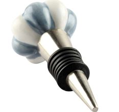 Grey And White Ceramic Melon Wine Stopper