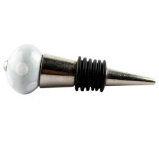 Light Grey Dotted Small Ceramic Wine Stopper 
