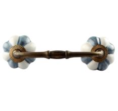 Grey And White Ceramic Melon Bridge Handle