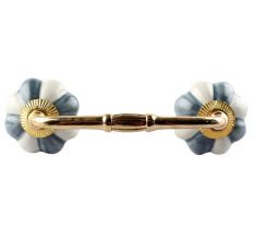 Grey And White Ceramic Melon Bridge Handle