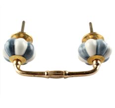 Grey And White Ceramic Melon Bridge Handle