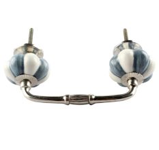 Grey And White Ceramic Melon Bridge Handle