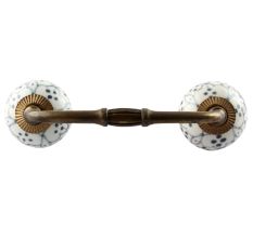 Grey Dotted Ceramic Floral Bridge Handle