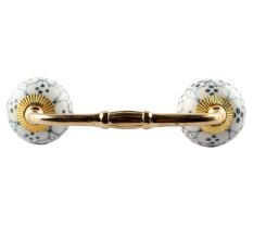 Grey Dotted Ceramic Floral Bridge Handle