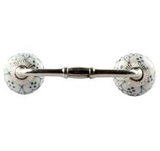 Grey Dotted Ceramic Floral Bridge Handle