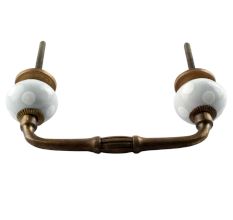 Light Grey Dotted Small Ceramic Bridge Handle