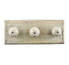 Cream Leaf Ceramic Wooden Hook 