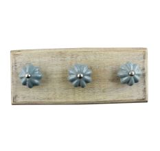 Grey Crackle Ceramic Melon Wooden Hook 