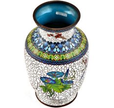 Cloisonne Enamel Vase Decorated with Bird And Crackled Flowers Design