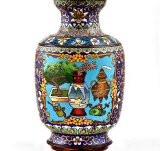 Vintage Blue Elephant CloisonnÃ© Enamel Jar