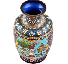 Vintage Blue Elephant CloisonnÃ© Enamel Jar
