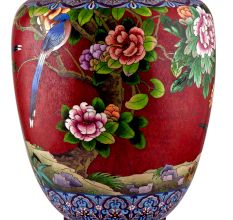 Red Handpainted Cloisonne Vase