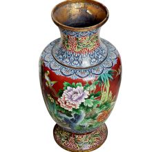 Red Handpainted Cloisonne Vase