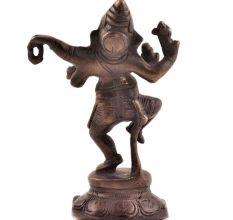 Brass Dancing Statue Of Ganesha on Lotus Flower