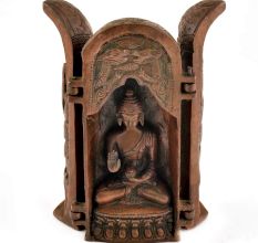 Brass Handcrafted Exclusive Buddha Shrine with Zushi Box