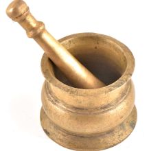 Handmade Mortar Pestle Made of Solid Brass