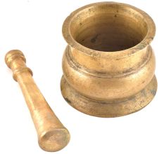 Handmade Mortar Pestle Made of Solid Brass