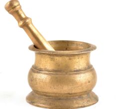 Handmade Mortar Pestle Made of Solid Brass