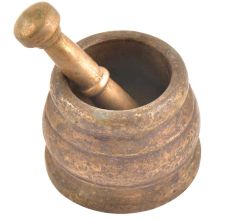 Kitchen Brass Traditional Morter And Pestle